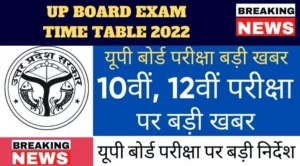 UP BOARD EXAM TIME TABLE 2022