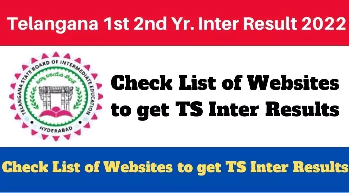 Telangana 1st & 2nd Year Inter Result 2022